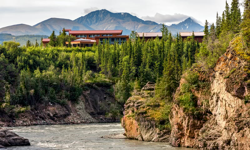 Stay at the doorstep of Denali National Park in Holland America’s wilderness-styled Denali Lodge.