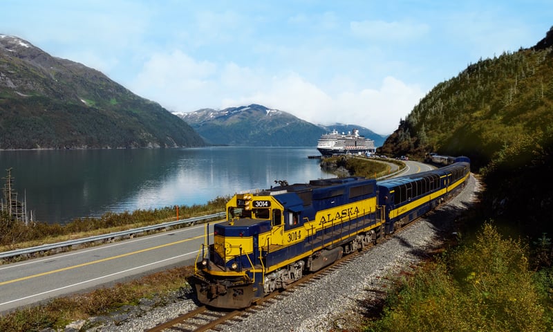 All aboard one of the world’s great scenic train journeys to Denali National Park, Alaska.