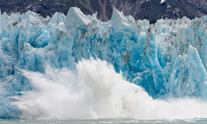 Chance upon calving glaciers near Alert Bay, Canada.