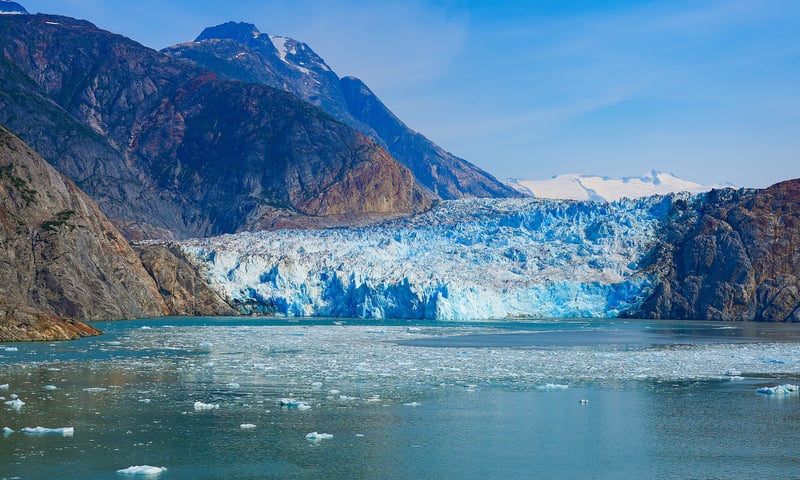 The impressive twin Sawyer Glaciers in Tracy Arm Inlet, Alaska (optional shore excursion).