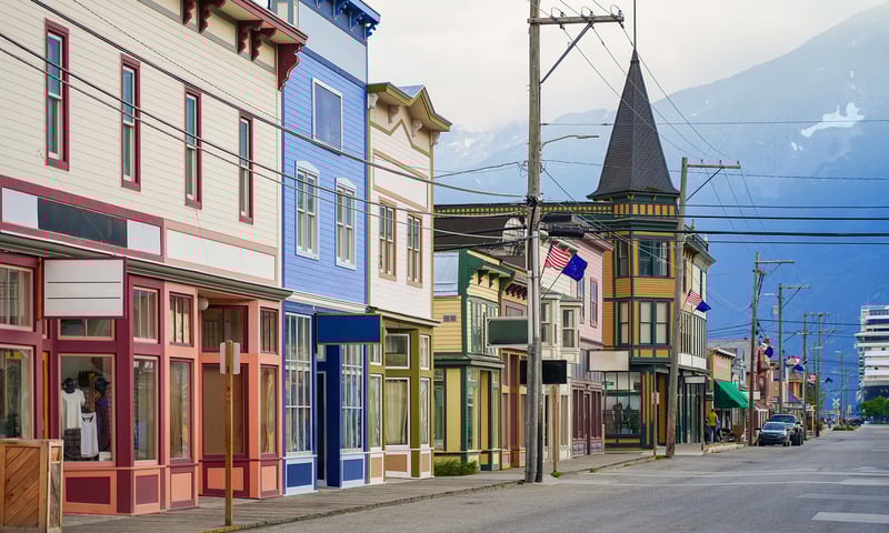 Step back to Gold Rush days among Skagway's historic buildings.