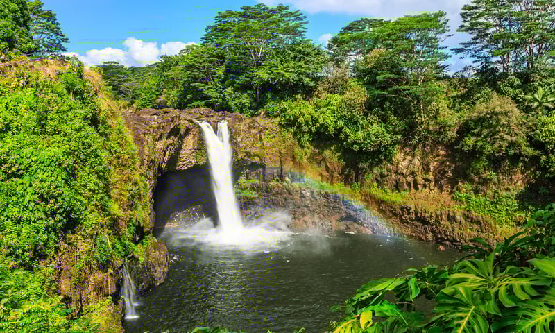 Rainbow Falls near Hilo, Big Island, Hawaii.