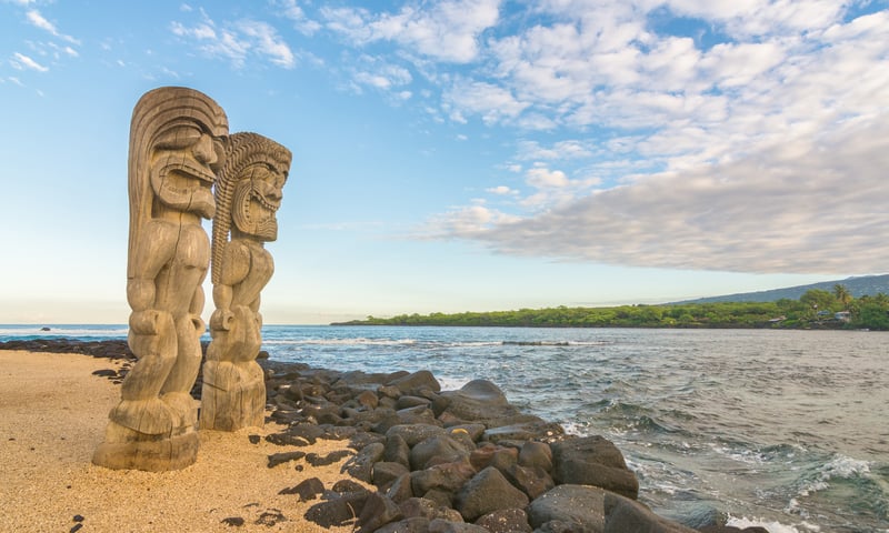 Tiki symbolise power, knowledge, wisdom and wealth in Polynesian cultures, Itinerary 2 or 4 only.