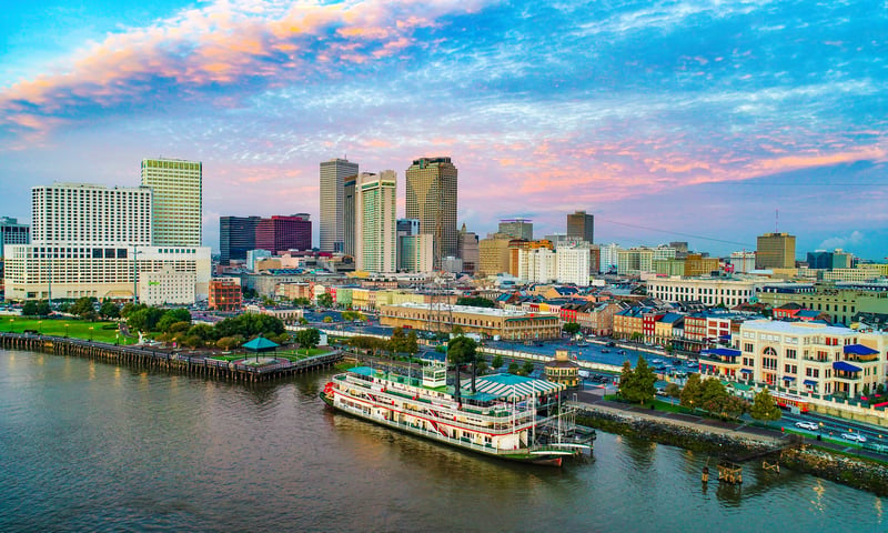Reach the picturesque city of New Orleans, Louisiana.