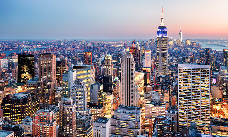 Soak up the bright lights of the ‘Big Apple’ before your flight home.