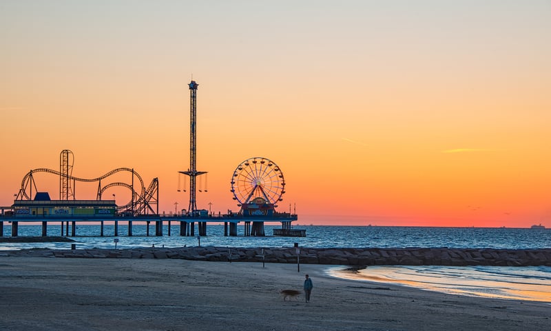 Return to picturesque Galveston before flying home from Houston, Texas.