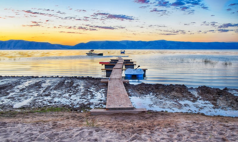 Reach the vivid blue waters of Bear Lake, Utah.