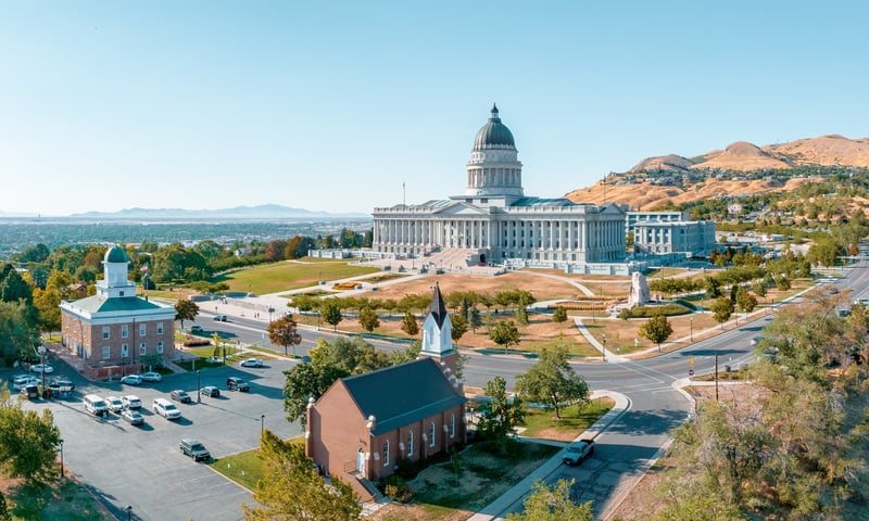 The elegant State Capitol in Salt Lake City, Utah, USA.