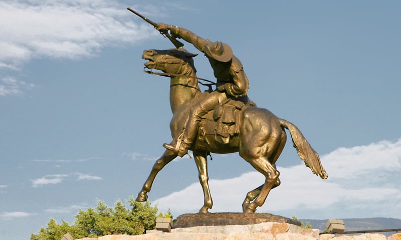 See the statue of William Frederick Cody, better known as Buffalo Bill, in Cody, Wyoming.