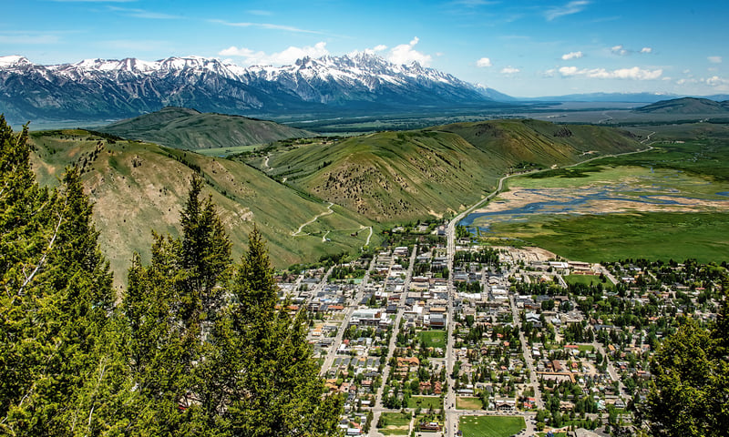 The mountain resort town of Jackson, Wyoming, is the gateway to the US' Grand Teton National Park.