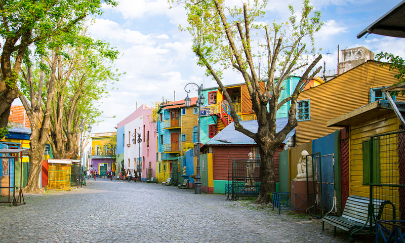 Step into the lively La Boca neighbourhood to visit colourful Caminito Street.