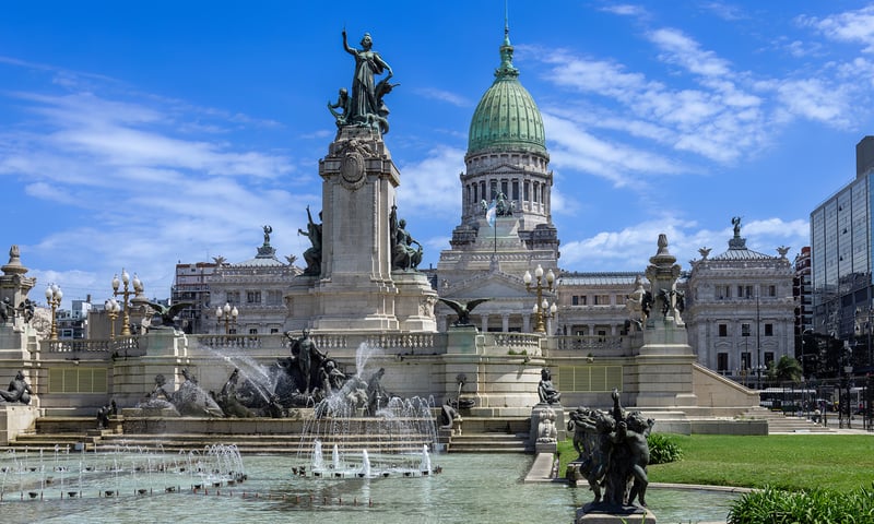 Explore Buenos Aires' magnificent Plaza Del Congreso during your days at leisure.