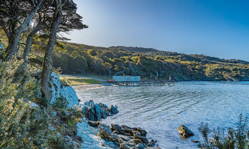 The "End of the World" post office at Zaratiegui Cove, Tierra del Fuego National Park, Argentina.