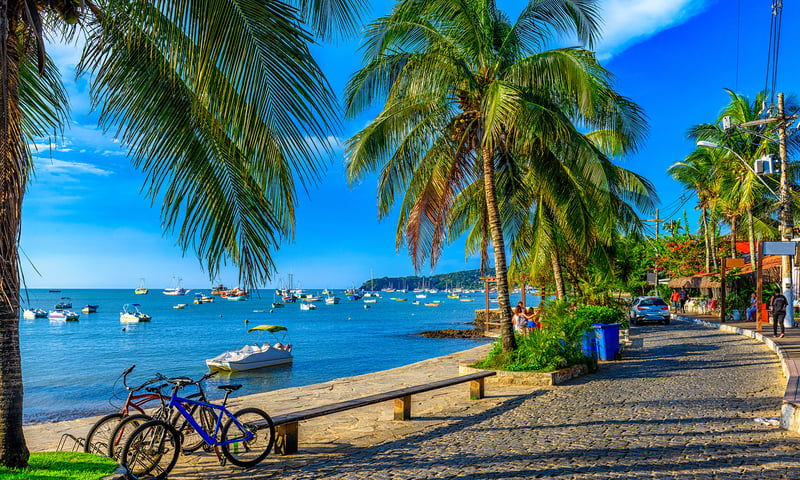 Visit the resort town of Buzios in Brazil's Costa do Sol (Sunshine Coast).