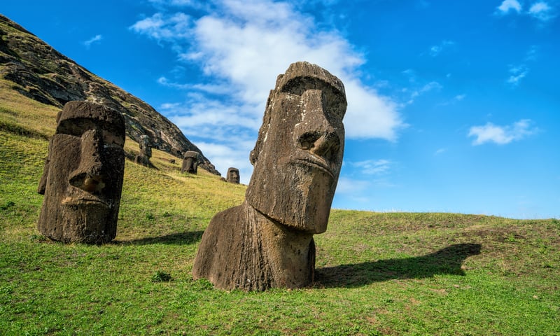 Admire the mysterious moais in Rapa Nui (Easter Island), Chile (Itinerary 2) .