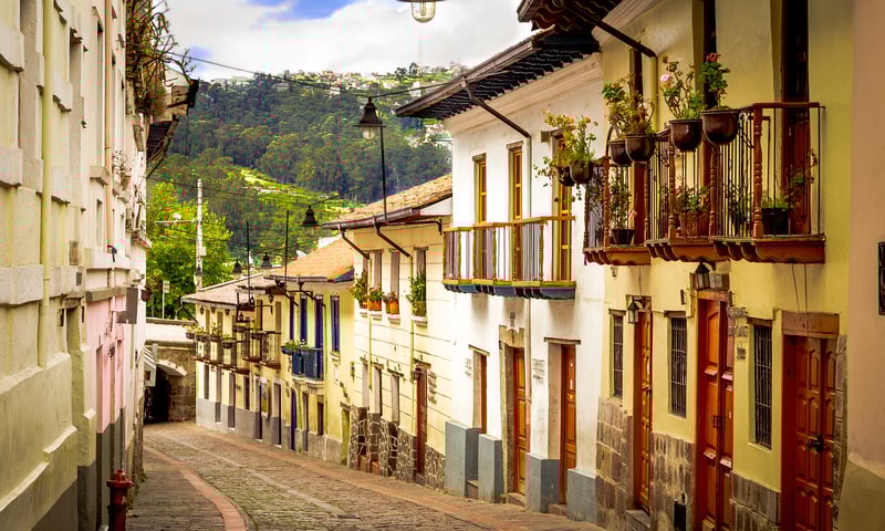 Join Quito locals for lunch or visit the shops along Calle La Ronda during your free time.