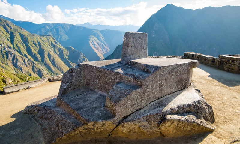 Intihuatana is also known as the sundial in Machu Picchu, Peru.