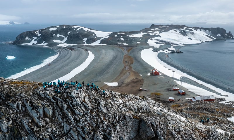 Discover South Shetlands' Half Moon Island to search for Chinstrap penguins, Itinerary 1.