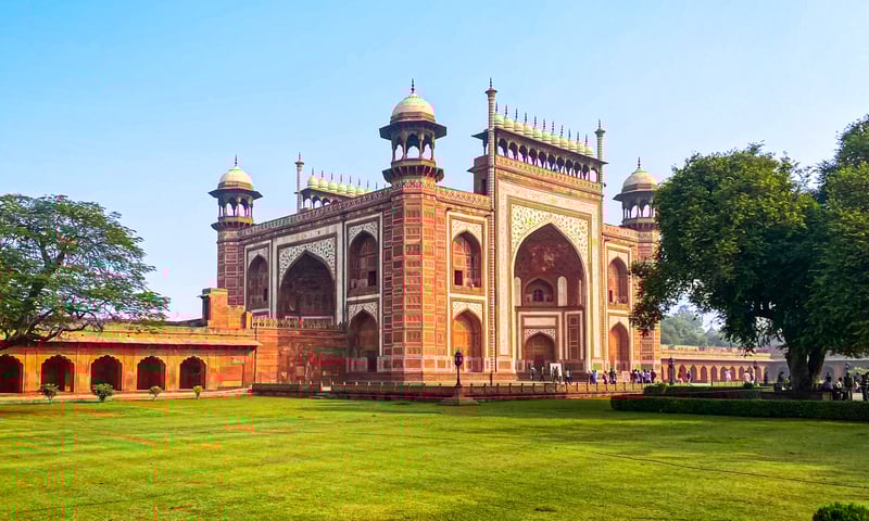 Agra Fort is also known as the Red Fort and is a UNESCO World Heritage site.