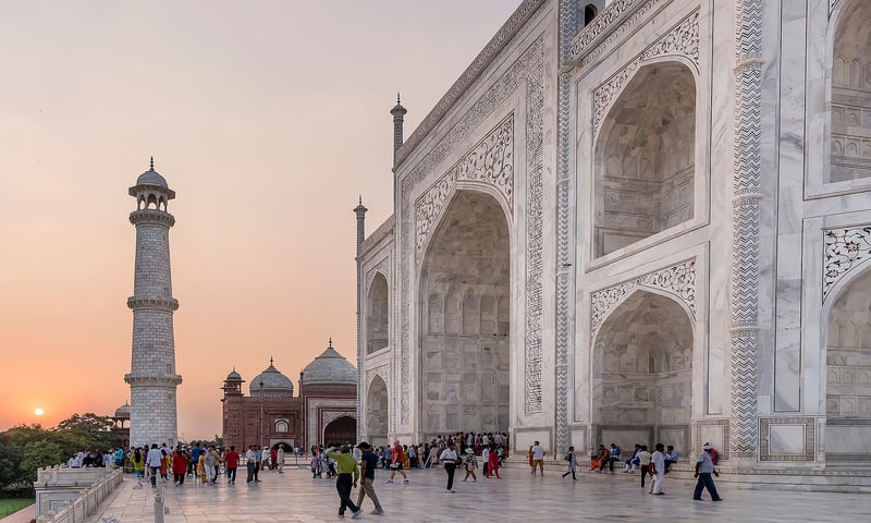 Walk on the magnificent tiles in the Taj Mahal, Agra.