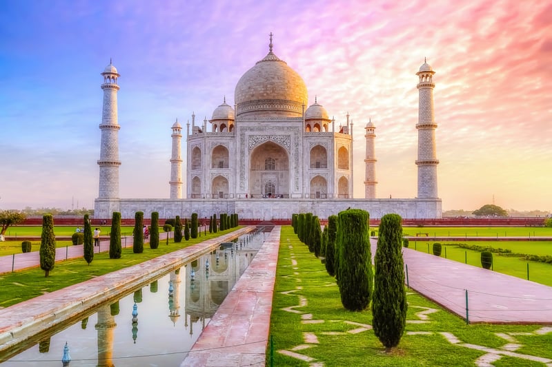 Wake early to see the sun rise over Taj Mahal in Agra, Itinerary 2 only.