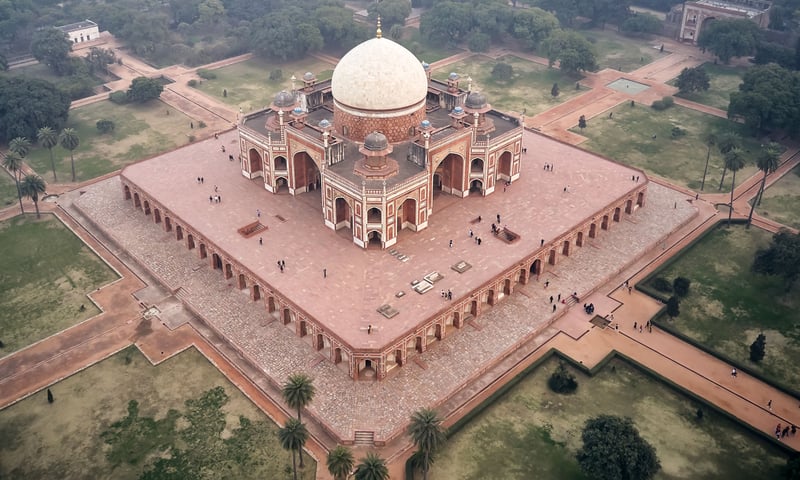 The imposing Humayun's Tomb was built in 1560 (optional activity).