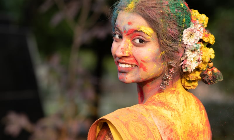See Holi transform the streets of Jaipur into a multicolour masterpiece.