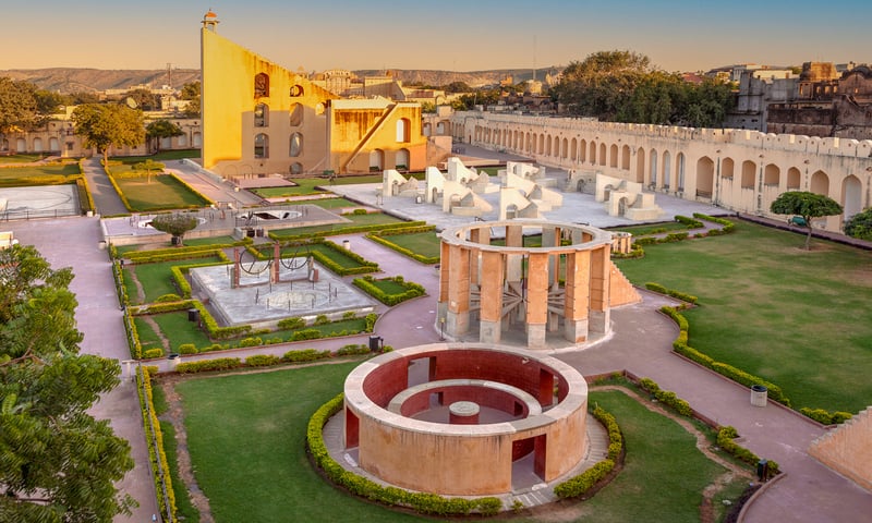 Visit Jaipur's Jantar Mantar, a collection of 19 astronomical instruments built in 1734.