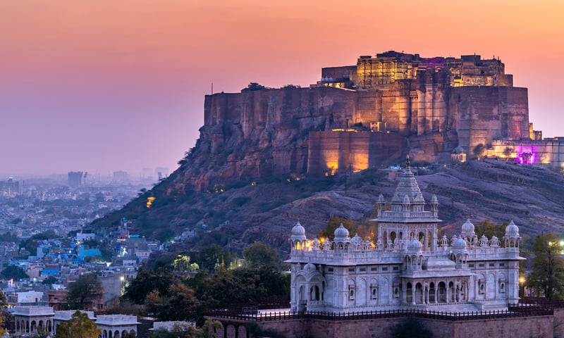 Discover Jaswant Thada and the imposing Mehrangarh Fort, Jodhpur, India.
