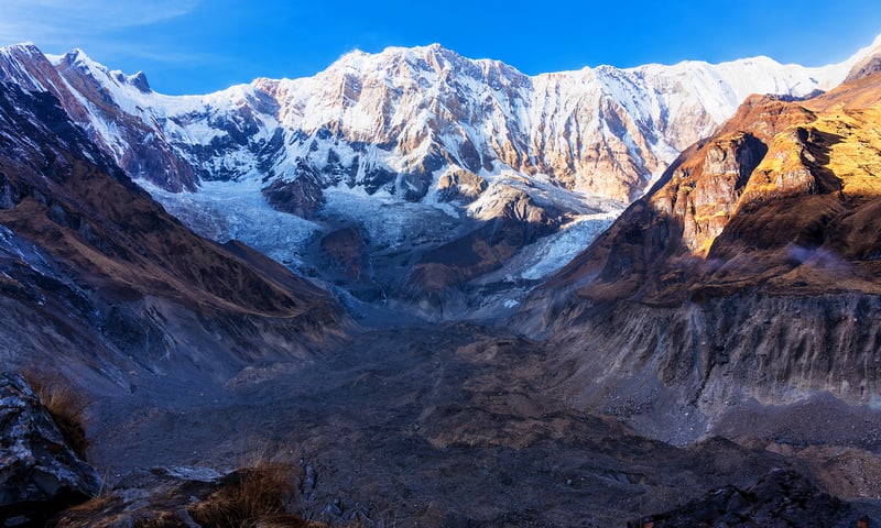 Marvel at the unworldly views from Annapurna Base Camp.