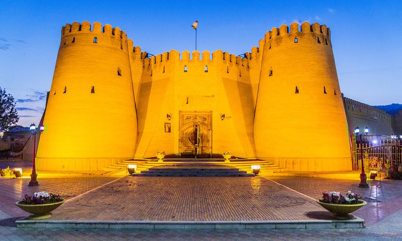 Walk under the fortress walls of Tajikistan's ancient citadel in Khujand.