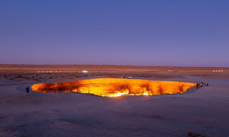 Feel the glow of Karakum Desert's Darvasa Gas Crater.