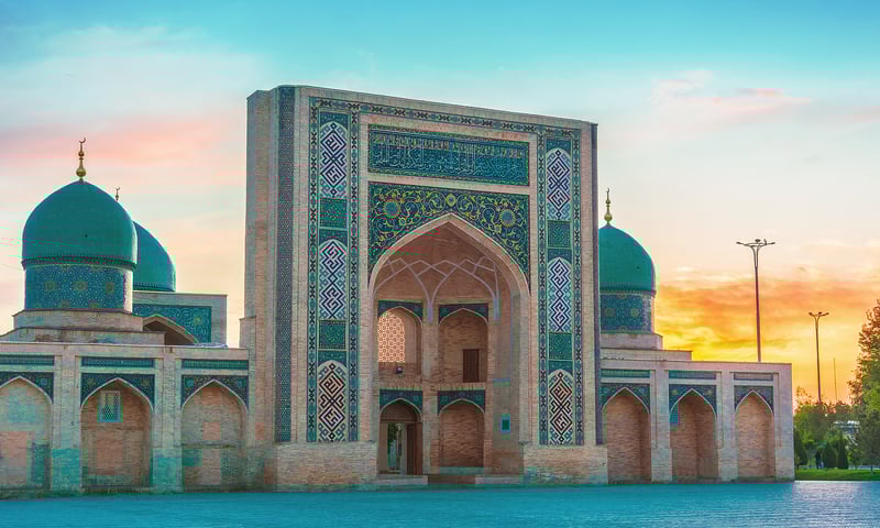 Visit Khast's Imam Square Mosque while sightseeing in Tashkent, Uzbekistan.
