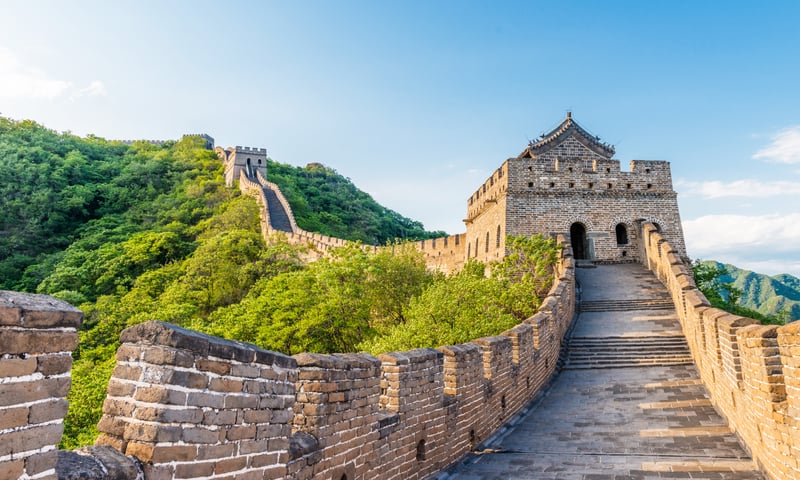 Set foot on the iconic Great Wall near Beijing, China.