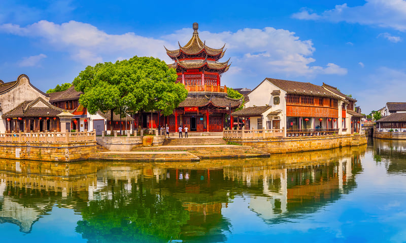 Enjoy the ancient buildings throughout Suzhou, China.