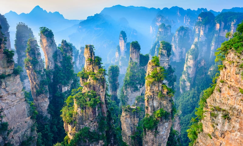 Visit the Hallelujah Mountains in Zhangjiajie National Forest Park (Itinerary 2 only).