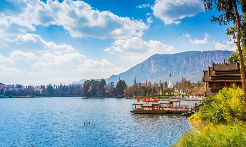 Dianchi Lake in Kunming, Yunnan.