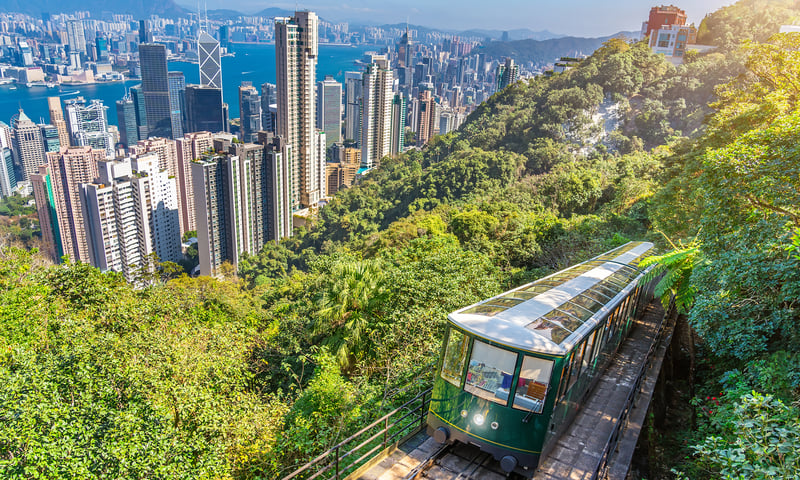 Ride Victoria Peak's tram to see panoramic views of Hong Kong during your leisure time.