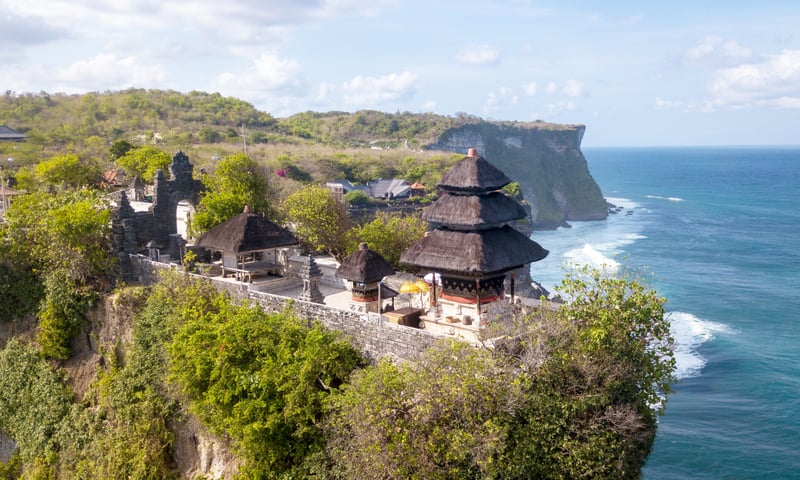 Uluwatu Temple is a Hindu altar in Bali, Indonesia (Itinerary 2).
