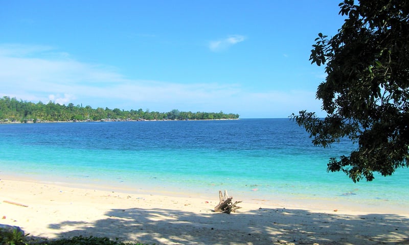 Stroll along the pristine white-sand beaches of Manokwari, Indonesia.