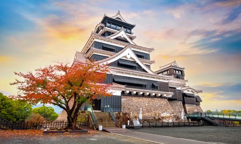 Visit the imposing Kumamoto Castle, one of Japan's largest.