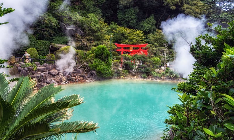 Beppu, Japan, is a picturesque coastal city on Kyushu Island. (Itinerary 1 & 3)