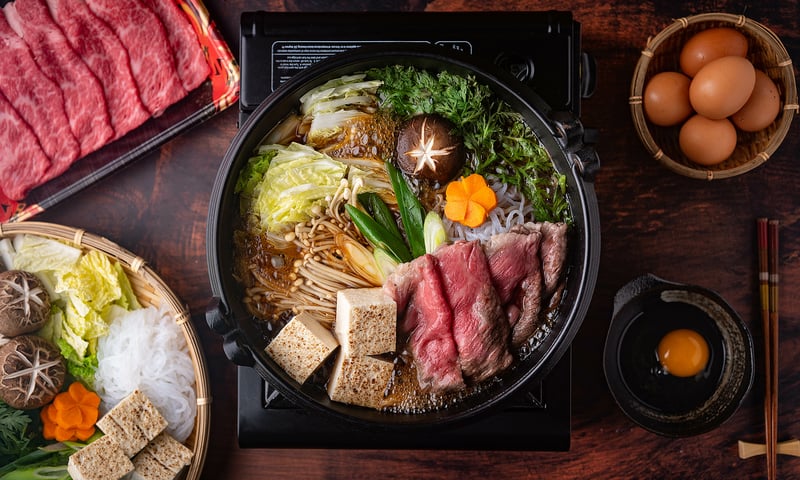 Try Sukiyaki, a tasty Japanese hotpot, during your leisure time in Japan.
