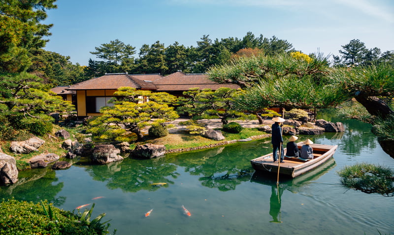 Wander Ritsurin Garden in Takamatsu, Japan.