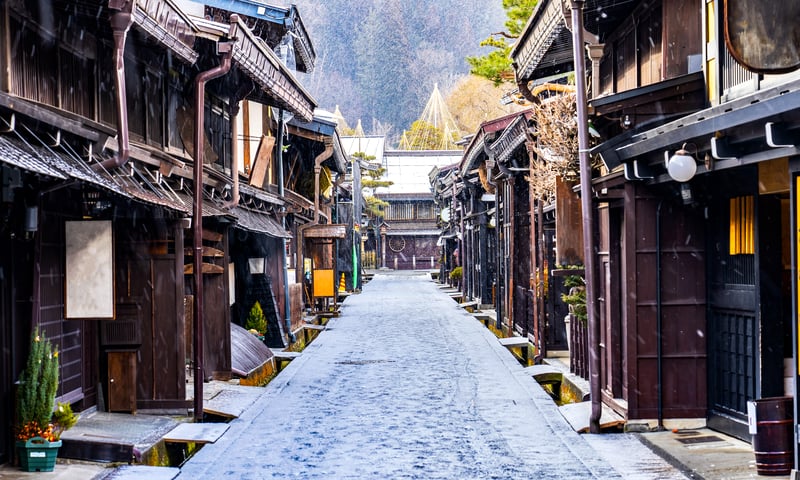 Stroll Sannomachi Street, Takayama, Japan, with its perfectly preserved shopfronts.