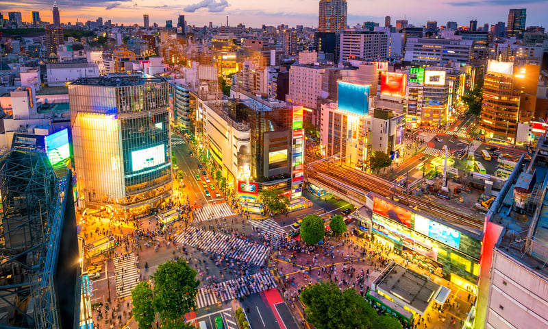 Get swept up in the electrifying energy of Tokyo hotspots like Shibuya.