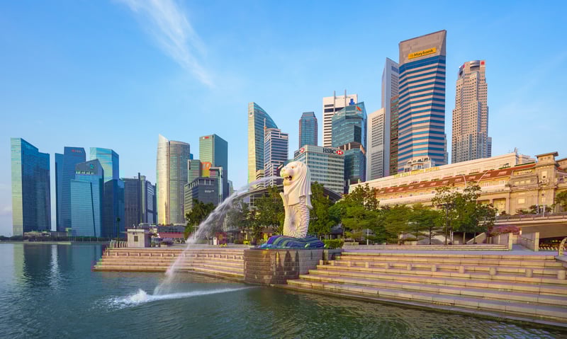 Photograph the iconic Merlion in Singapore.