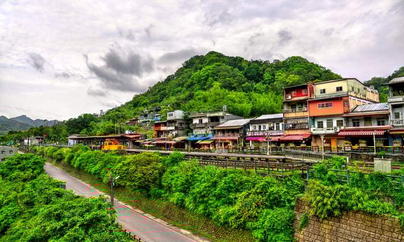 Shifen village in Pingxi district.