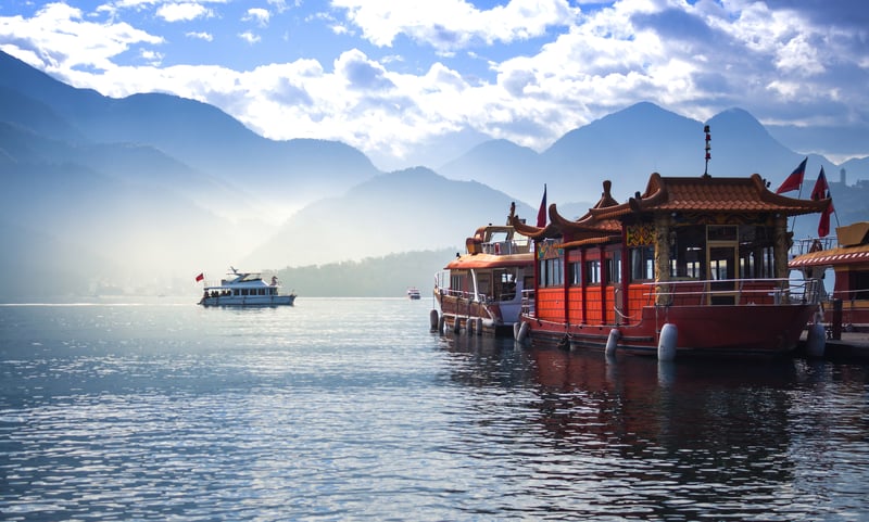 Sun Moon Lake in Natou County, is Taiwan's largest body of water.