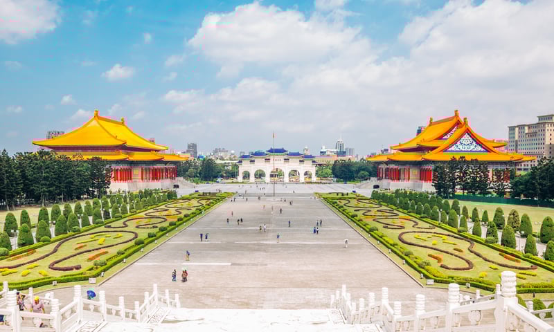 The imposing Chiang Kai-shek Memorial Hall in Taipei.